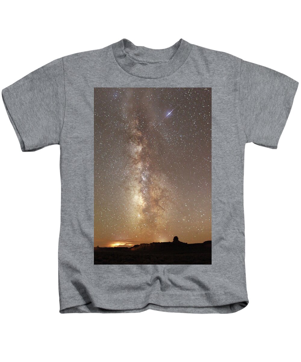 Utah Kids T-Shirt featuring the photograph Valley of the Gods Milky Way by Jean Clark