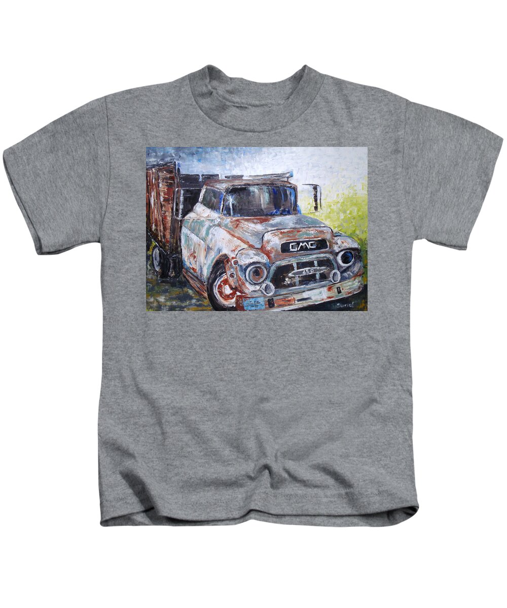 Old Kids T-Shirt featuring the painting Very old GMC by Sunel De Lange