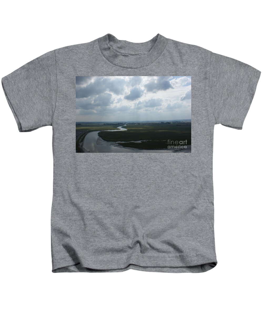Mont St. Michel Kids T-Shirt featuring the photograph View from Abbey on Mont St. Michel by Christine Jepsen