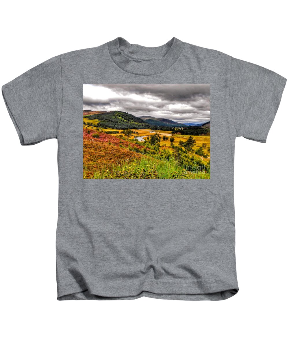 River Dee Kids T-Shirt featuring the photograph View from the River Dee by Joan-Violet Stretch