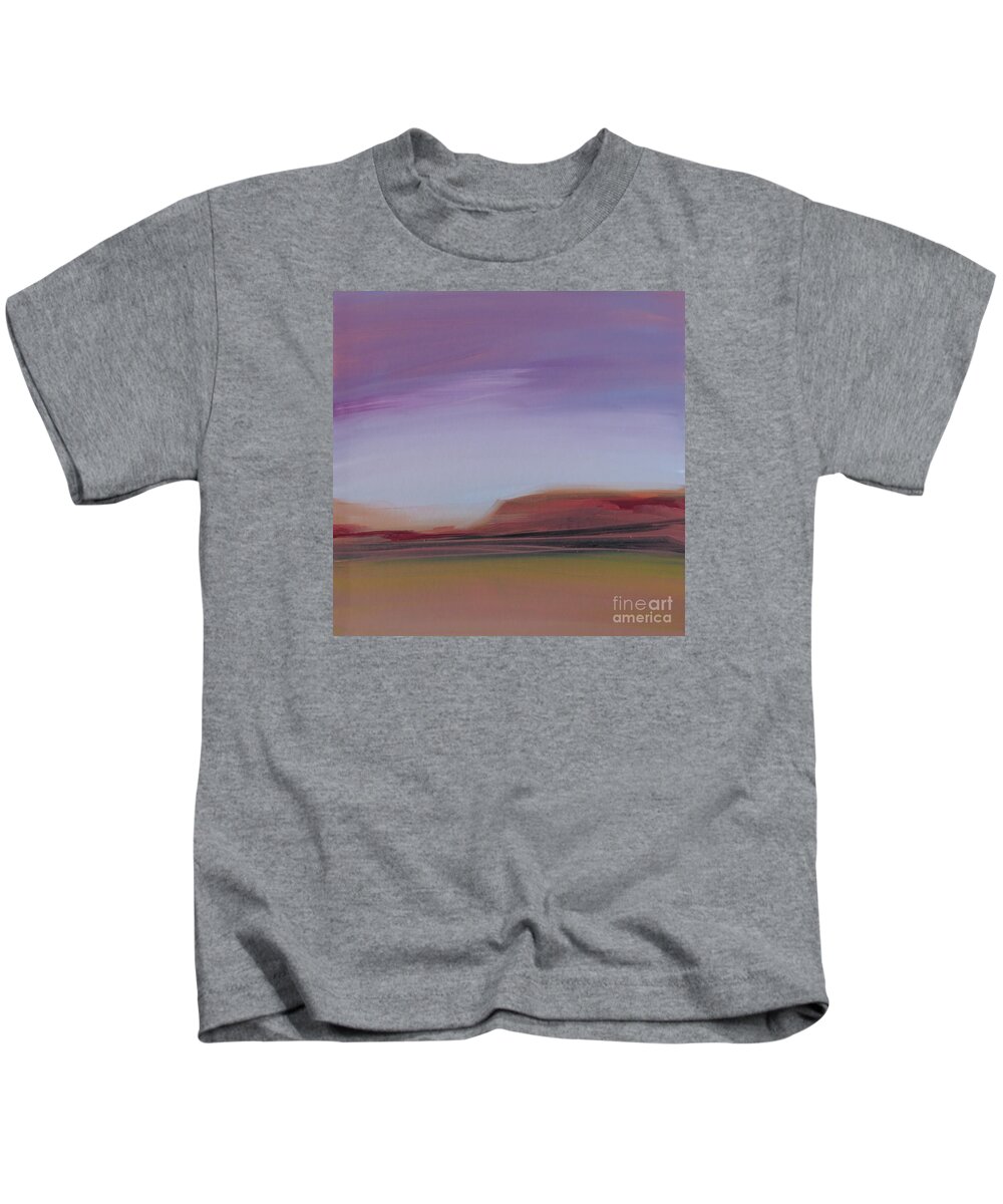 Landscape Kids T-Shirt featuring the painting Violet Skies by Michelle Abrams