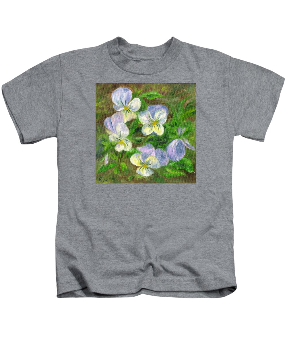 Flowers Kids T-Shirt featuring the painting Violets by FT McKinstry