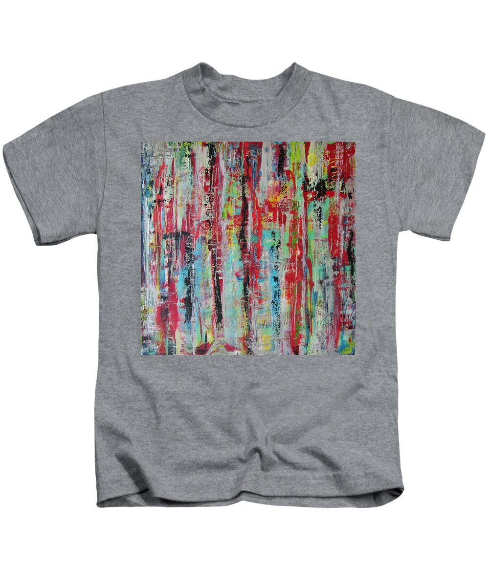Abstract Painting Kids T-Shirt featuring the painting W41 - missu IV by KUNST MIT HERZ Art with heart
