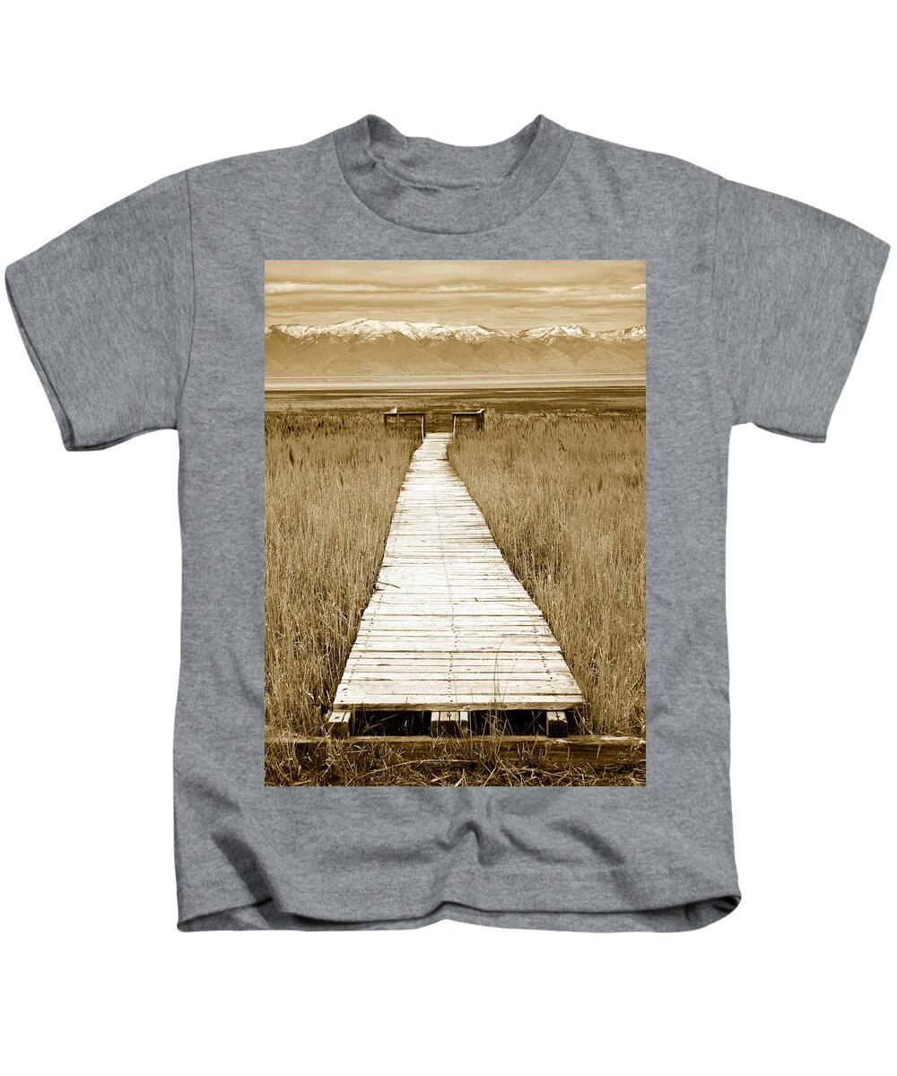 Walk Kids T-Shirt featuring the photograph Walk With Me 1 by Marilyn Hunt