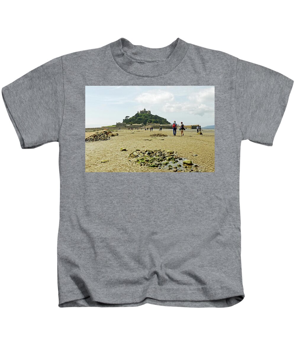 Britain Kids T-Shirt featuring the photograph Walking To St Michael's Mount by Rod Johnson