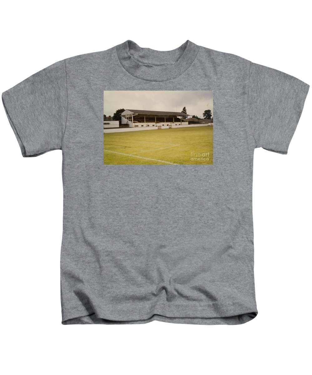  Kids T-Shirt featuring the photograph Walsall - Fellows Park - Main Stand 2 - 1970s by Legendary Football Grounds