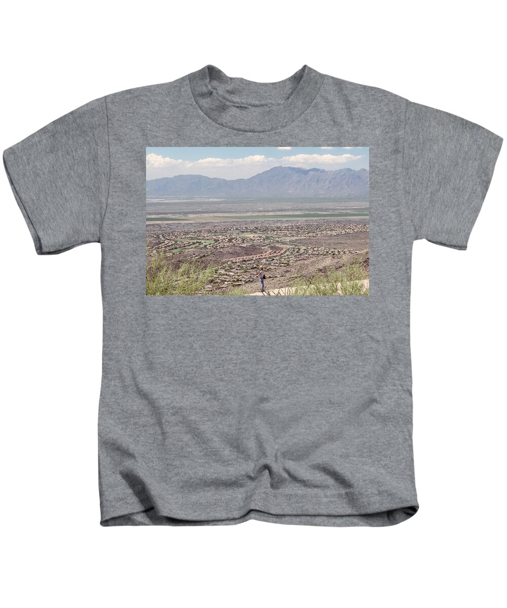Phoenix Kids T-Shirt featuring the photograph Watching over Ahwatukee Foothills by Darrell Foster