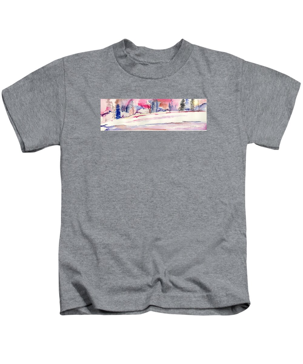 Nature Kids T-Shirt featuring the painting Watercolor river by Darren Cannell