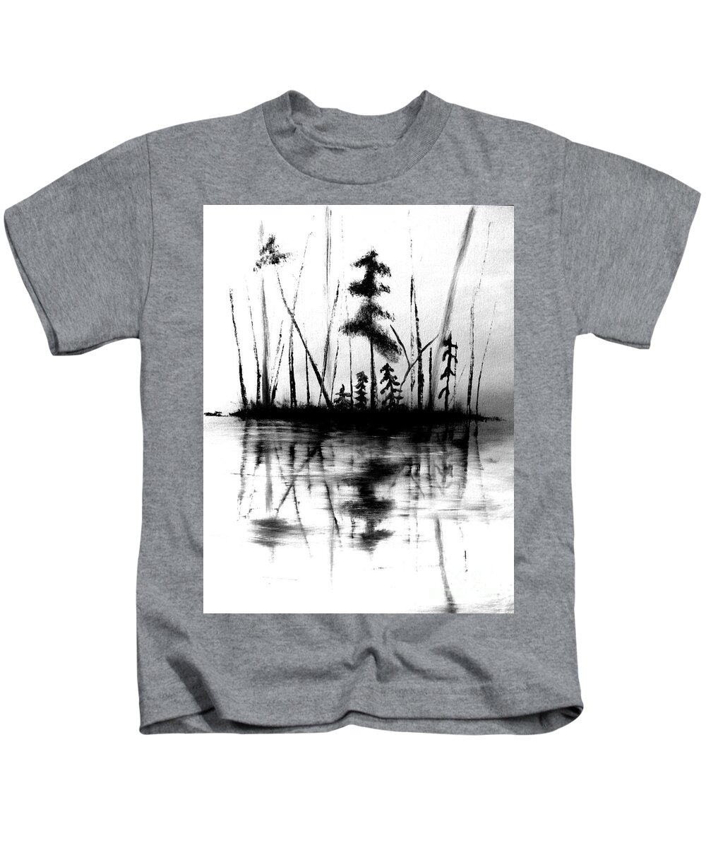 Water Kids T-Shirt featuring the painting Waters Edge by Denise Tomasura