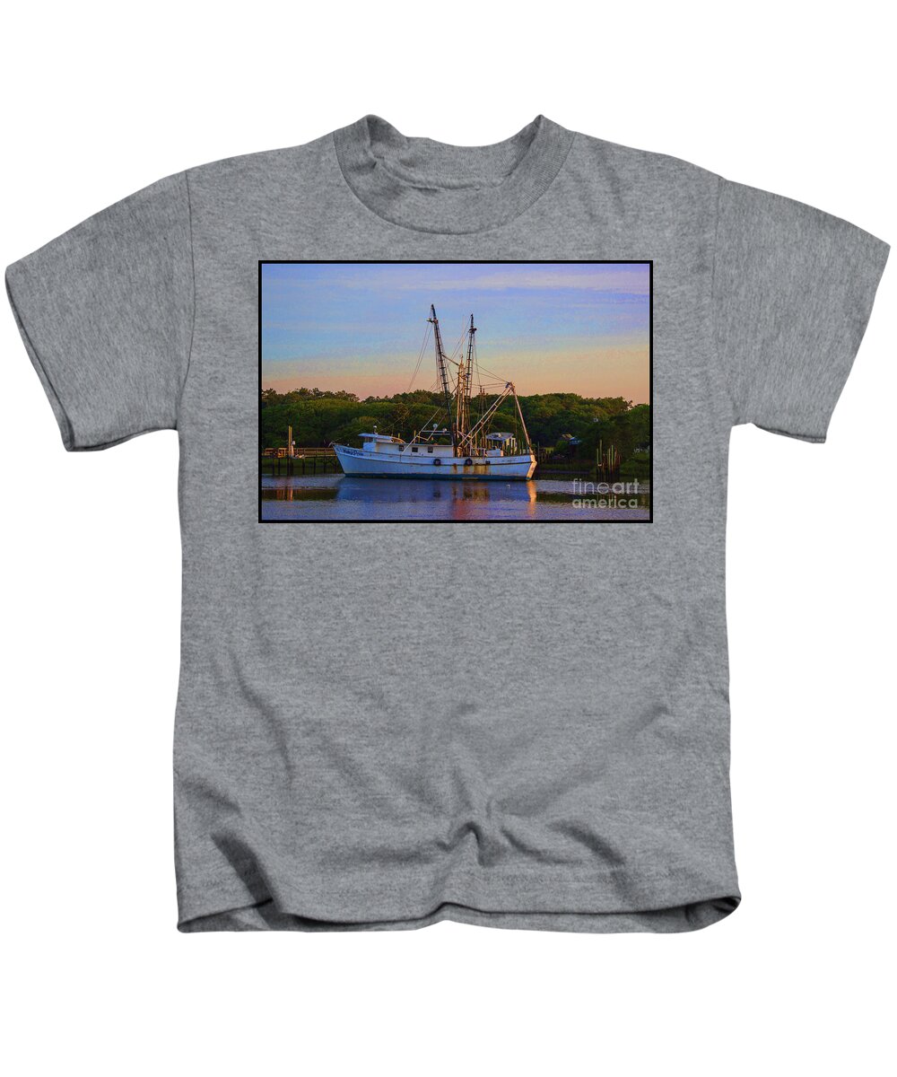 Shrimper Kids T-Shirt featuring the photograph Old Shrimper by Roberta Byram