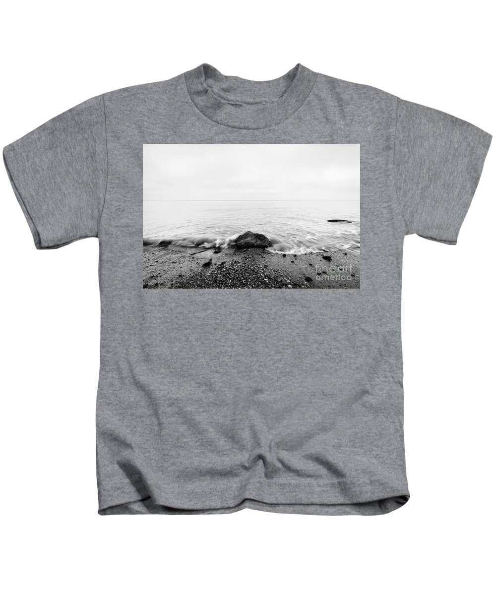 Sea Kids T-Shirt featuring the photograph Waves hitting in rock in the center by Michal Bednarek