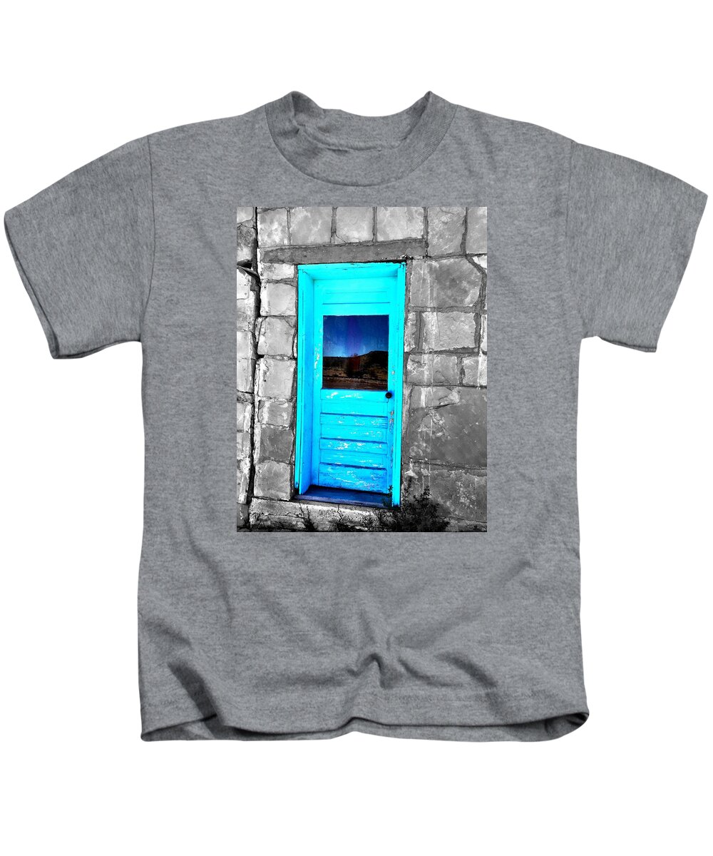 Door Kids T-Shirt featuring the photograph Weathered Blue by Brad Hodges