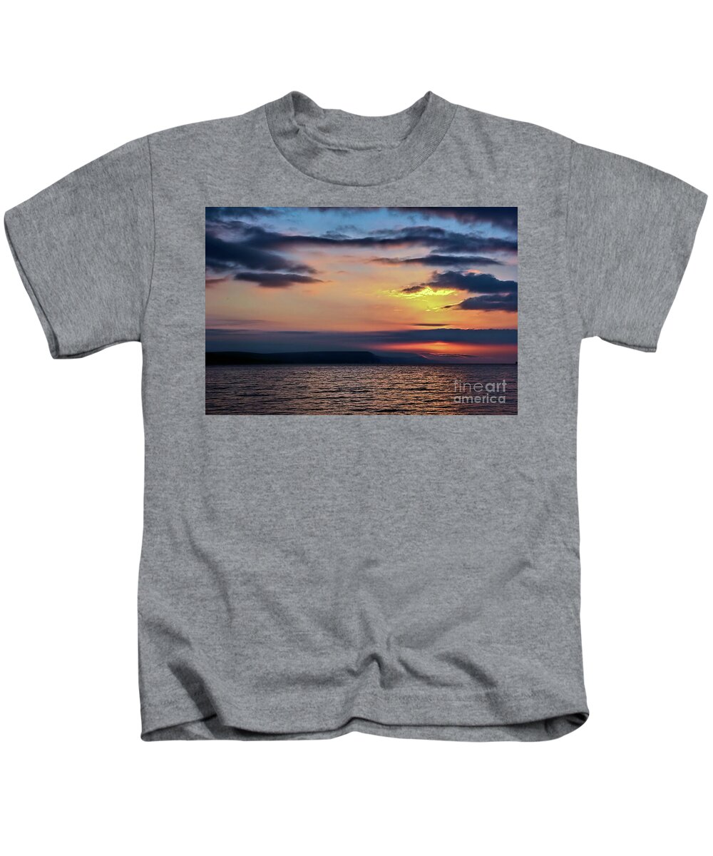 Seascape Kids T-Shirt featuring the photograph Weymouth Esplanade Sunrise by Stephen Melia