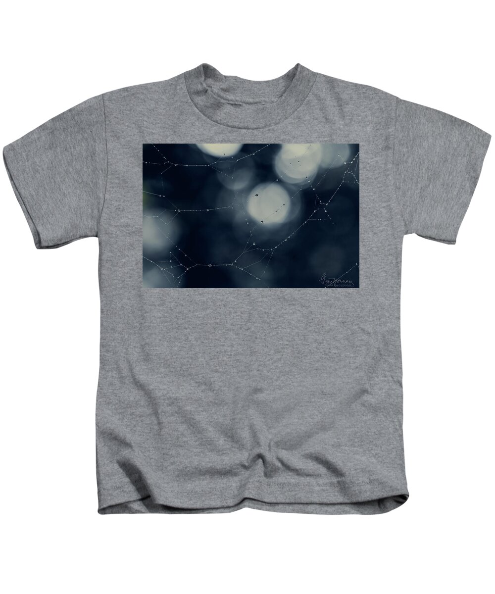 Spider Web Kids T-Shirt featuring the photograph What Remains by Gene Garnace