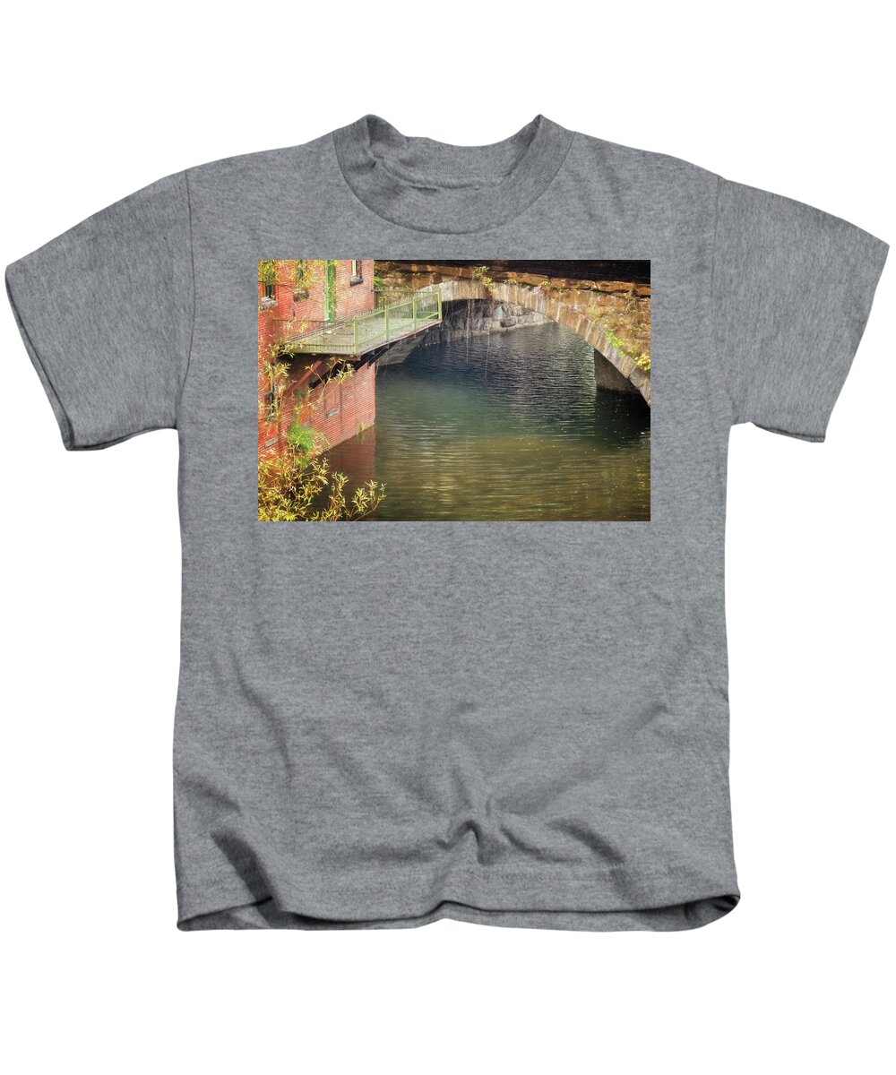 Whetstone Brook Kids T-Shirt featuring the photograph Whetstone Bridge by Tom Singleton