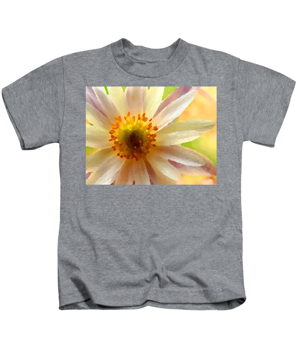 Botanical Kids T-Shirt featuring the digital art White Anemone Flower by Shelli Fitzpatrick