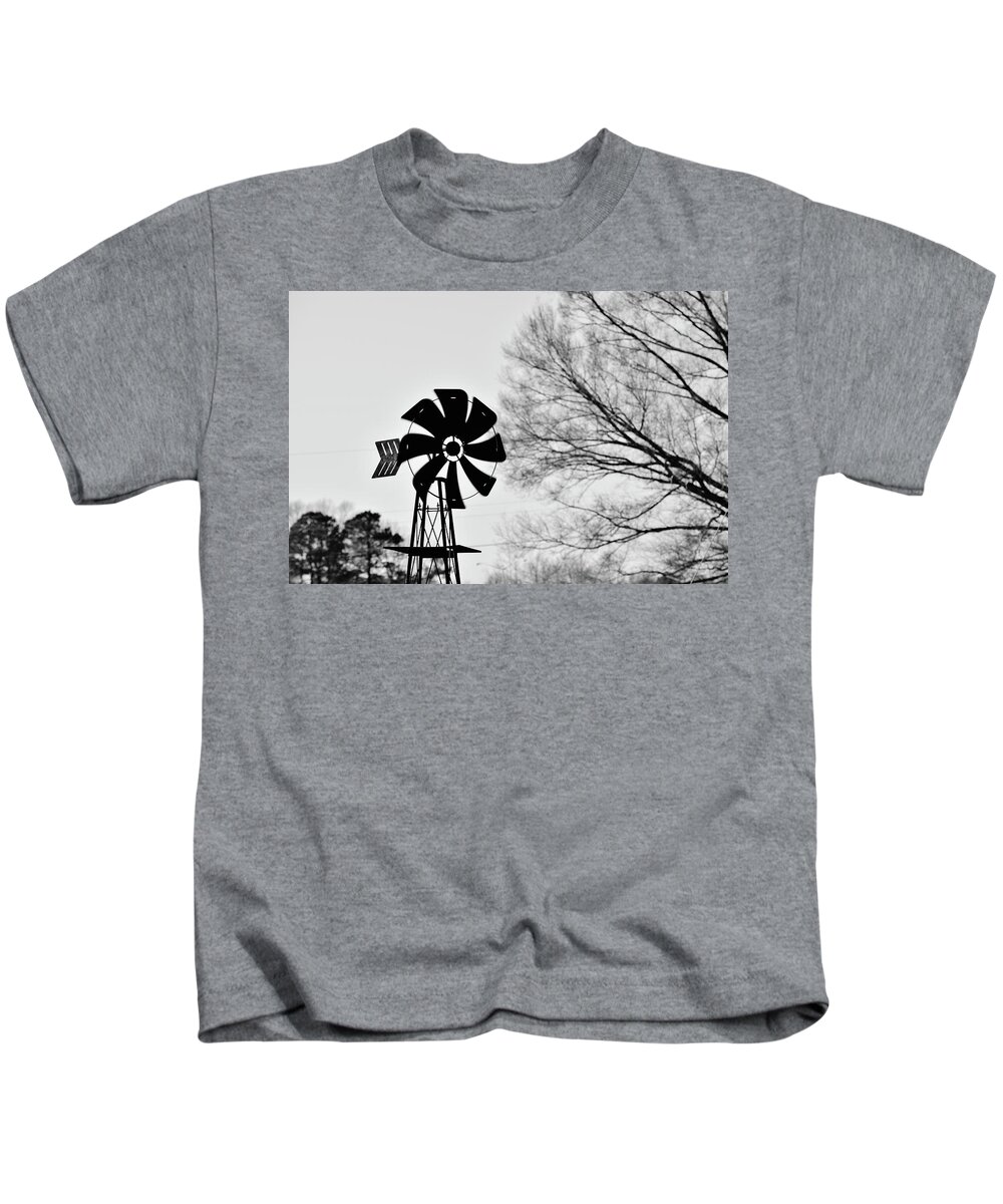 Windmill Kids T-Shirt featuring the photograph Windmill on the Farm by Nicole Lloyd