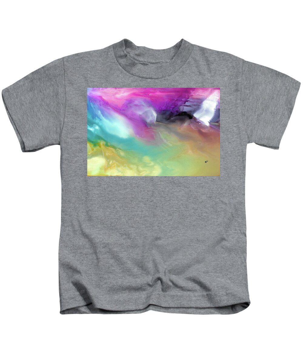 Abstract Kids T-Shirt featuring the painting Wings of Flight by Eli Tynan