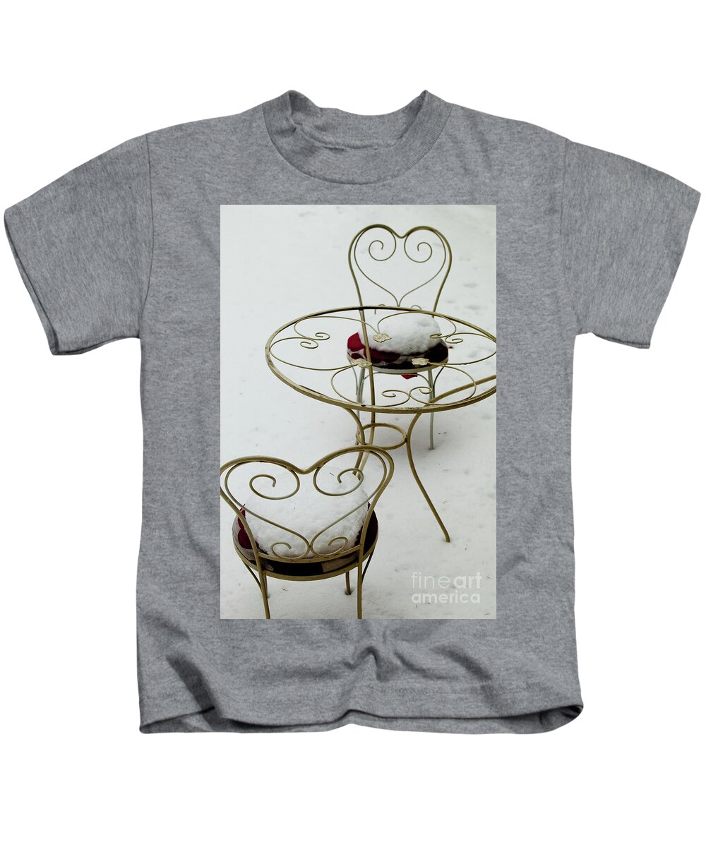 Winter Kids T-Shirt featuring the photograph Winter on the Patio by Rich S