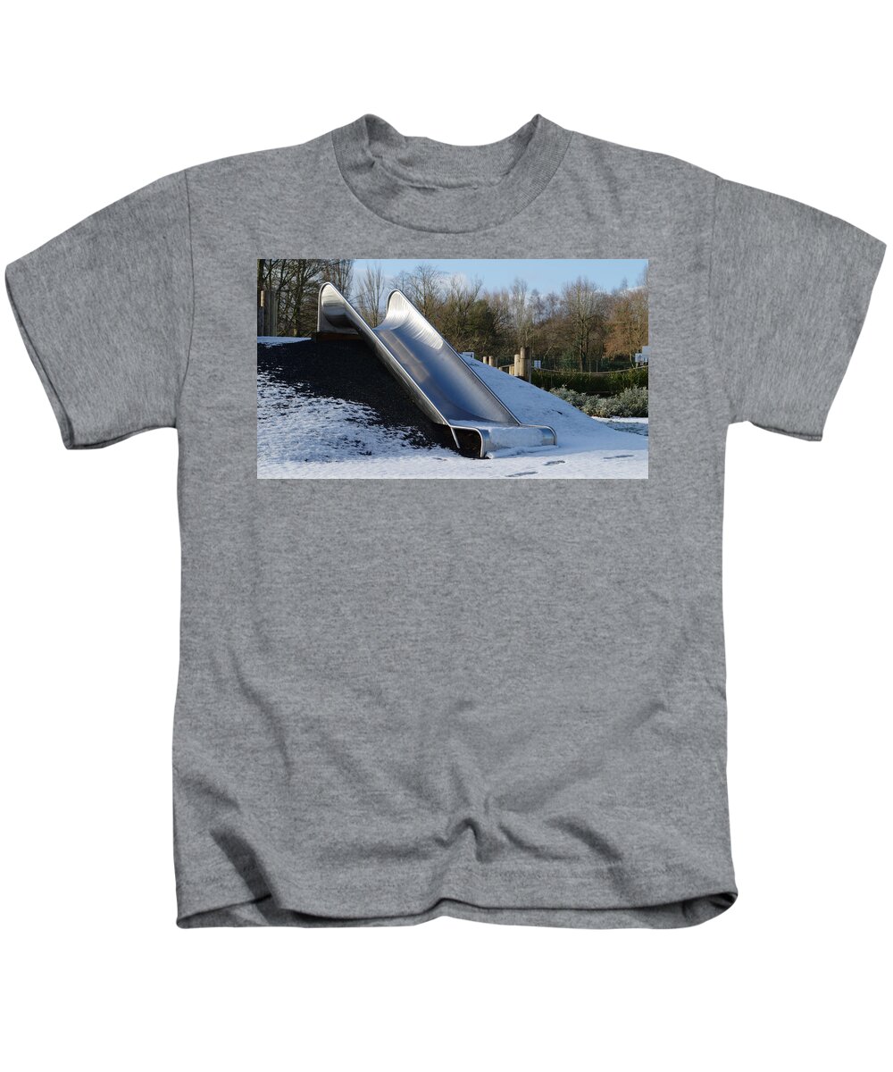 Cold Kids T-Shirt featuring the photograph Winter Slide by Adrian Wale