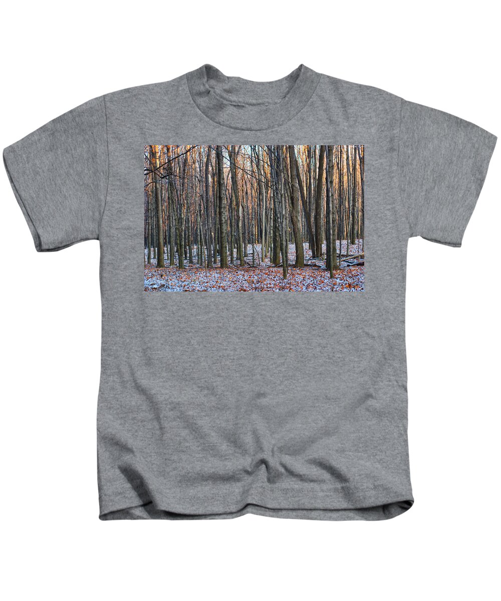 Tree Kids T-Shirt featuring the photograph Winter - UW Arboretum Madison Wisconsin by Steven Ralser