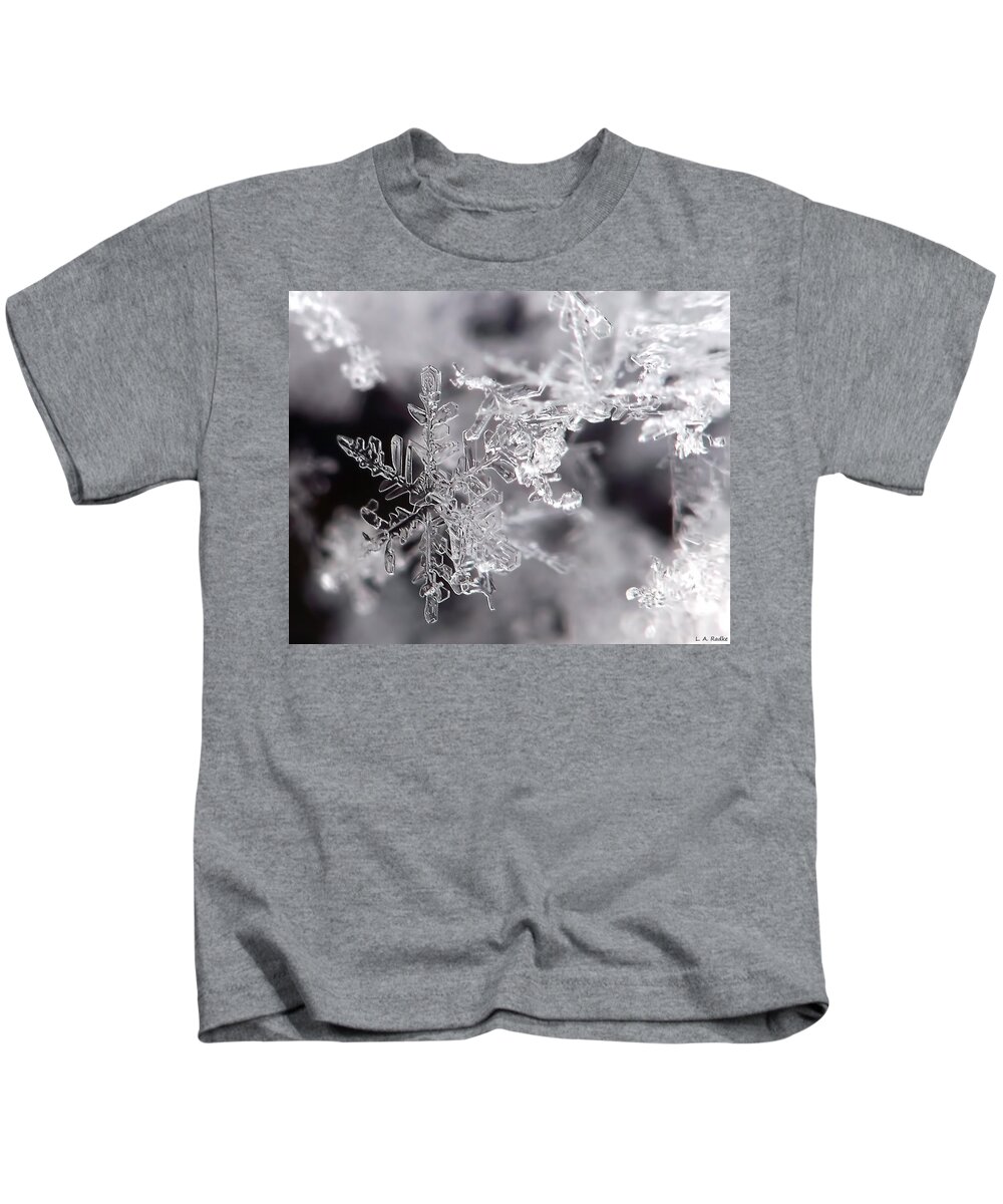 Macro Kids T-Shirt featuring the photograph Winter's Beauty by Lauren Radke