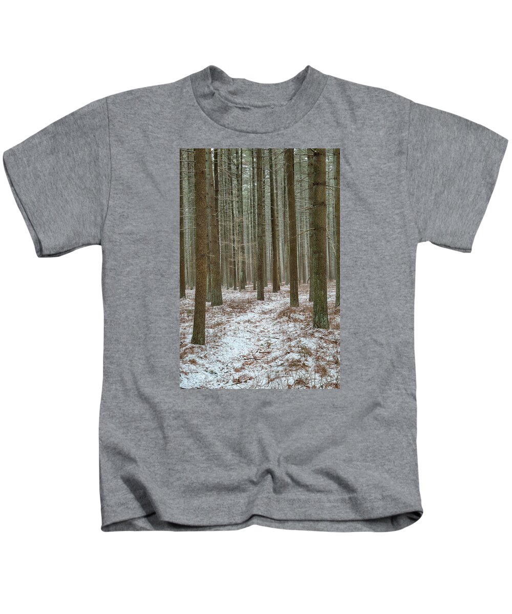Forest Kids T-Shirt featuring the photograph Winter's Trail by Denise Bush