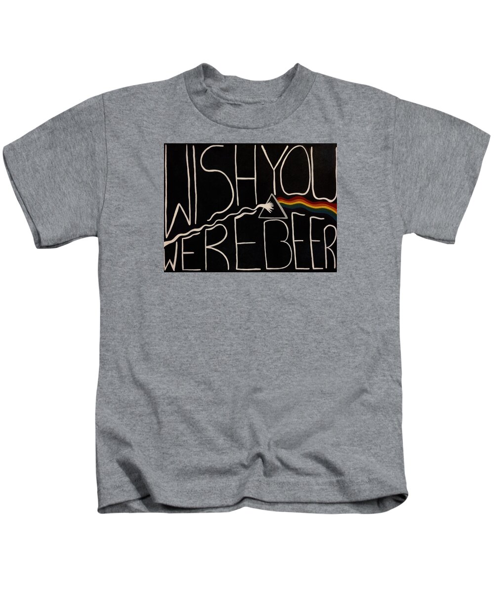 Pinkfloyd Kids T-Shirt featuring the photograph Wish You Were Beer by Annie Walczyk
