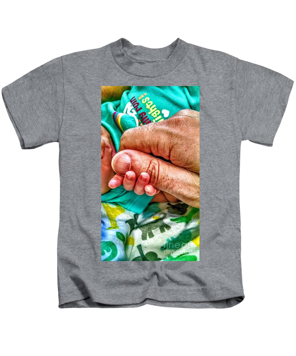 Child Kids T-Shirt featuring the photograph Worth Holding On To by Christopher Lotito