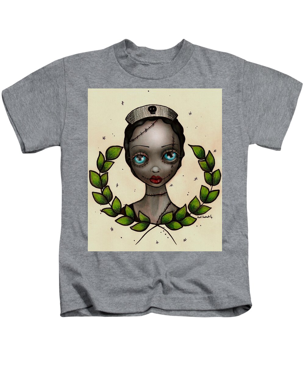 Zombie Kids T-Shirt featuring the painting Zombie Nurse by Abril Andrade