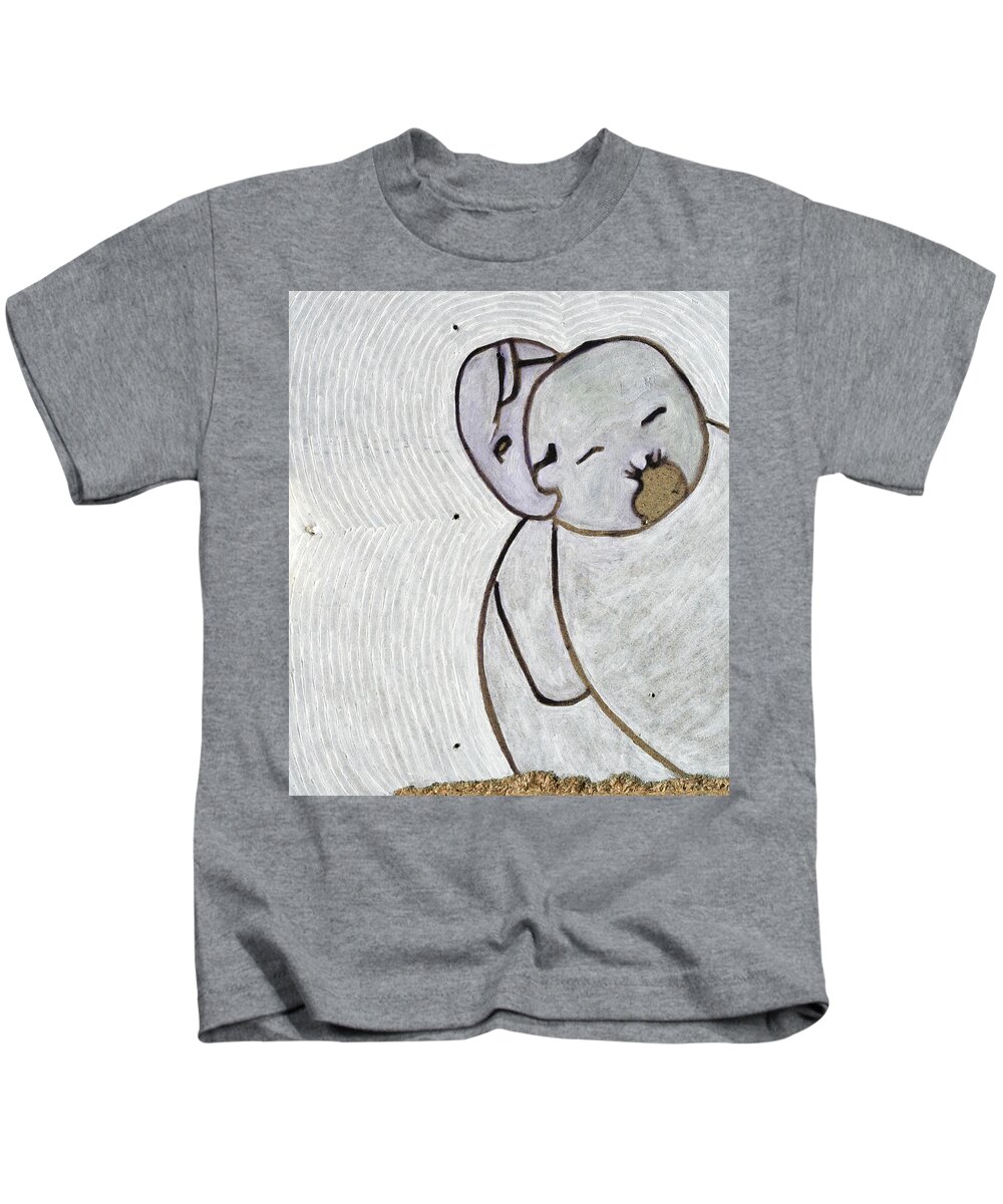 Cleft Lip Kids T-Shirt featuring the painting Cleft Lip #1 by Edgeworth Johnstone