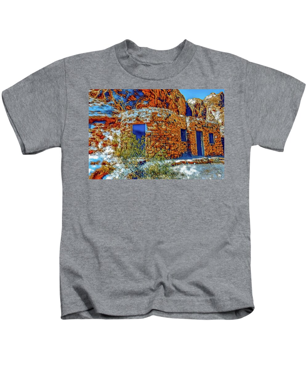 Stone House Kids T-Shirt featuring the digital art Historic Stone House #1 by Jerry Cahill