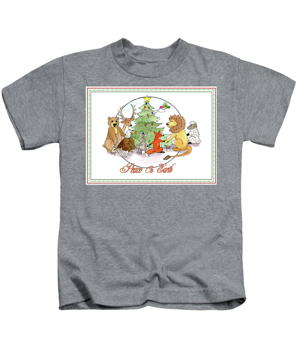 Peace On Earth Kids T-Shirt featuring the mixed media Peace On Earth #1 by Marilyn Smith