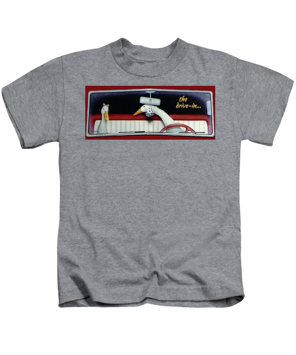 Will Bullas Kids T-Shirt featuring the painting The Drive-in... #1 by Will Bullas