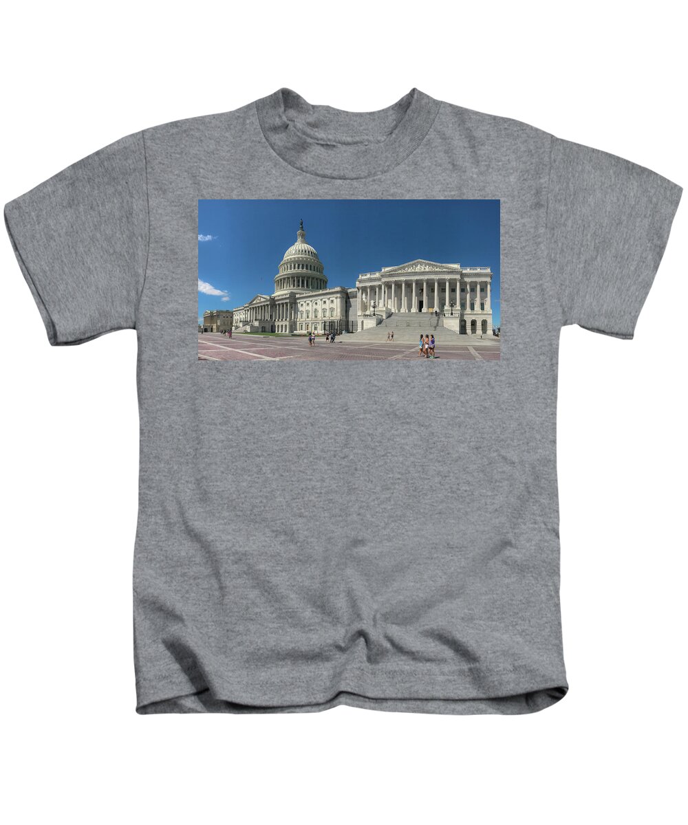 Us Capitol Kids T-Shirt featuring the photograph United States Capitol by Lora J Wilson