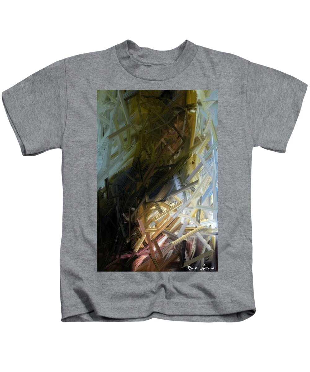  Kids T-Shirt featuring the digital art Waiting in the Shadows #1 by Rein Nomm