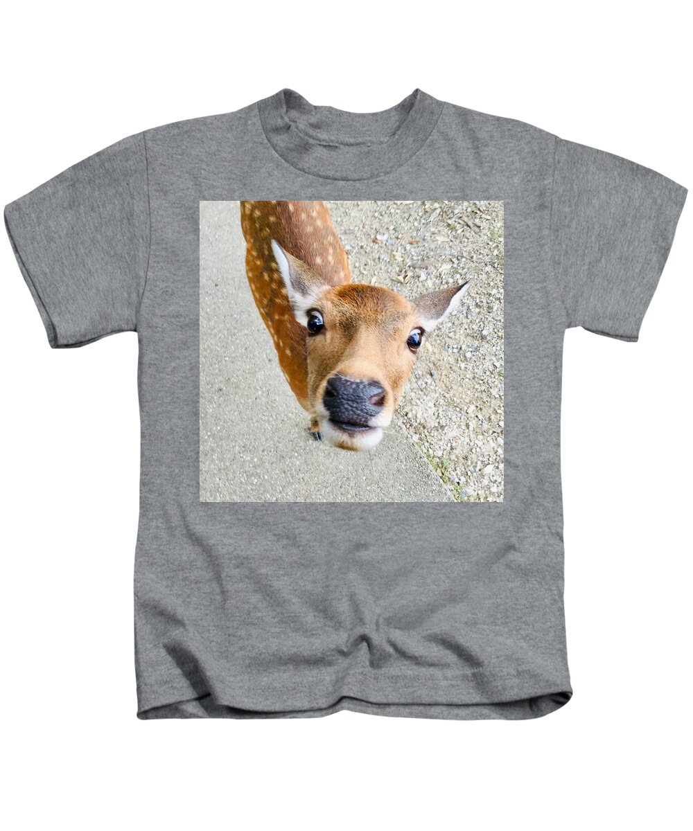 Deer Kids T-Shirt featuring the photograph Funny deer #2 by Batabatabat Batayan