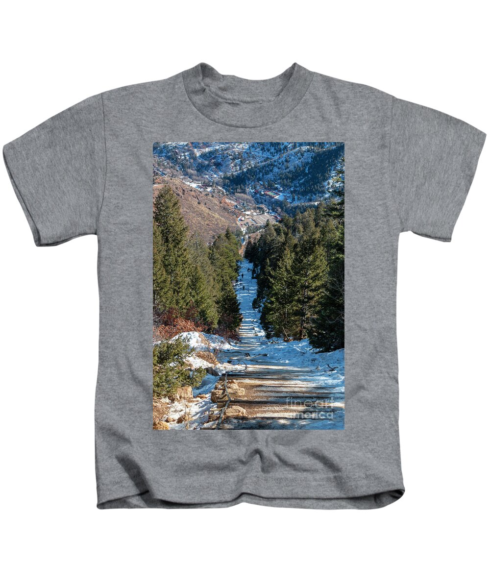 Incline Kids T-Shirt featuring the photograph Manitou Incline in Winter #4 by Steven Krull