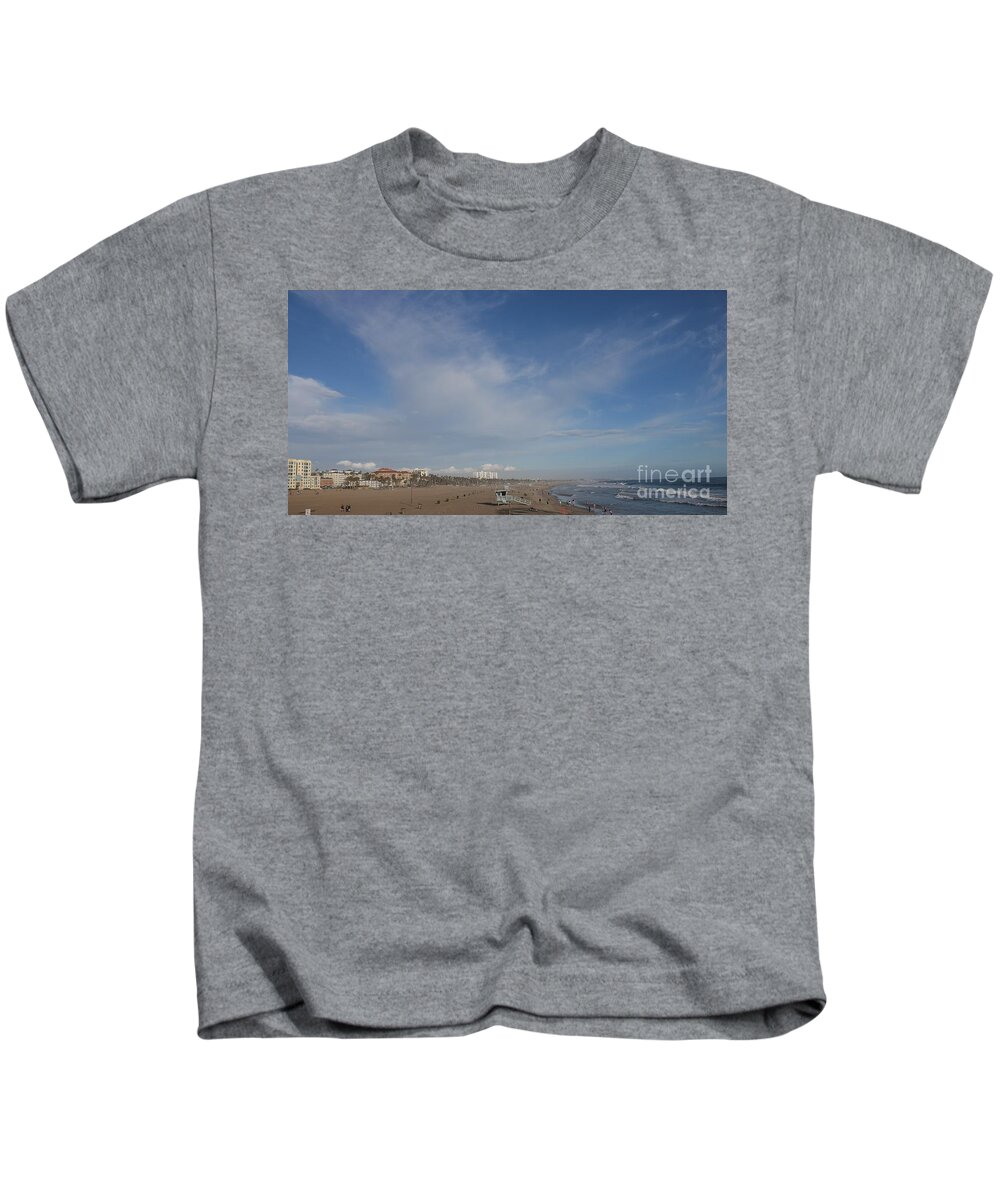 Beach Kids T-Shirt featuring the photograph Santa Monica Beach, Santa Monica, California #4 by John Shiron
