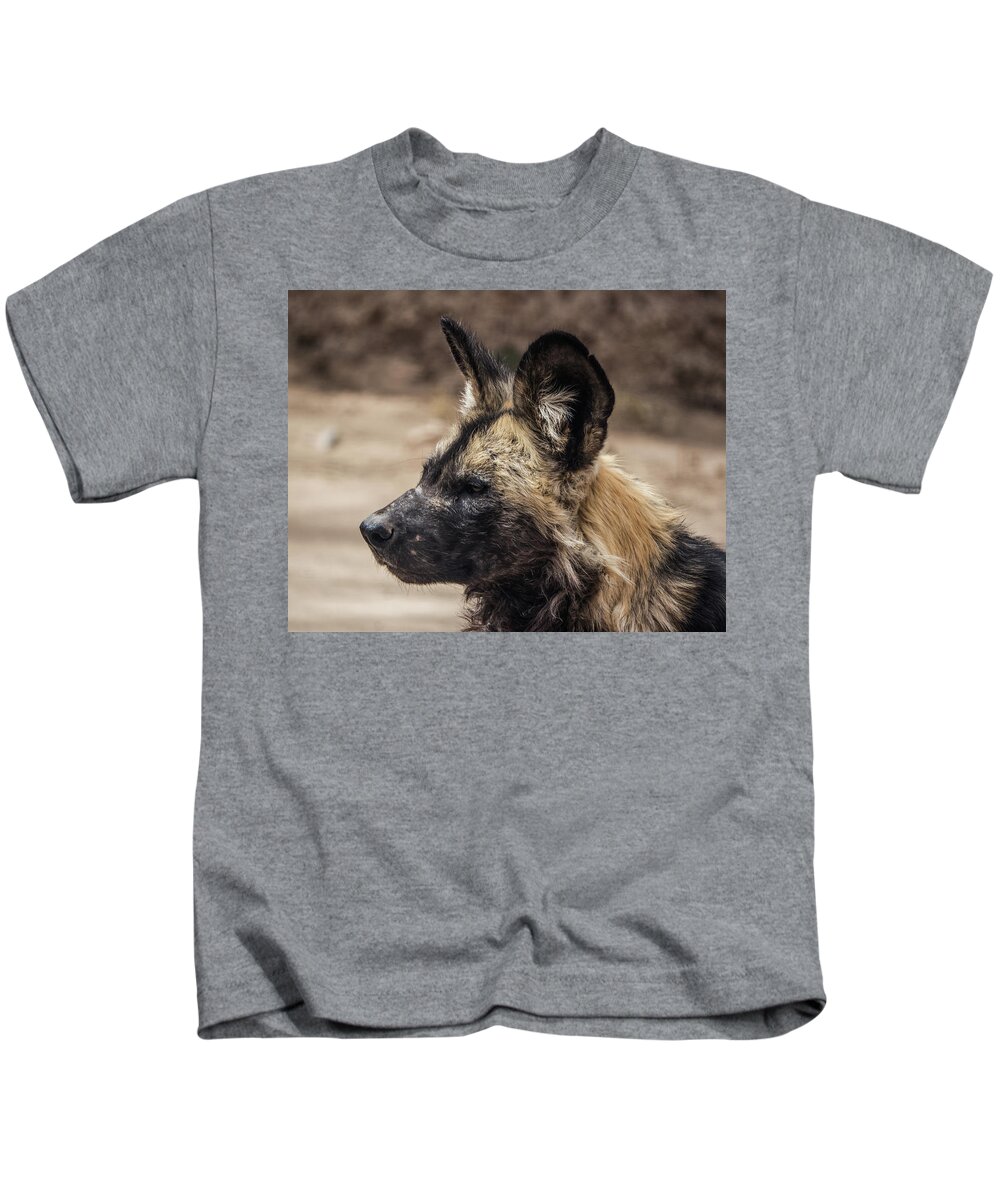 Wildlife Kids T-Shirt featuring the photograph African Wild Dog by Patricia Gould