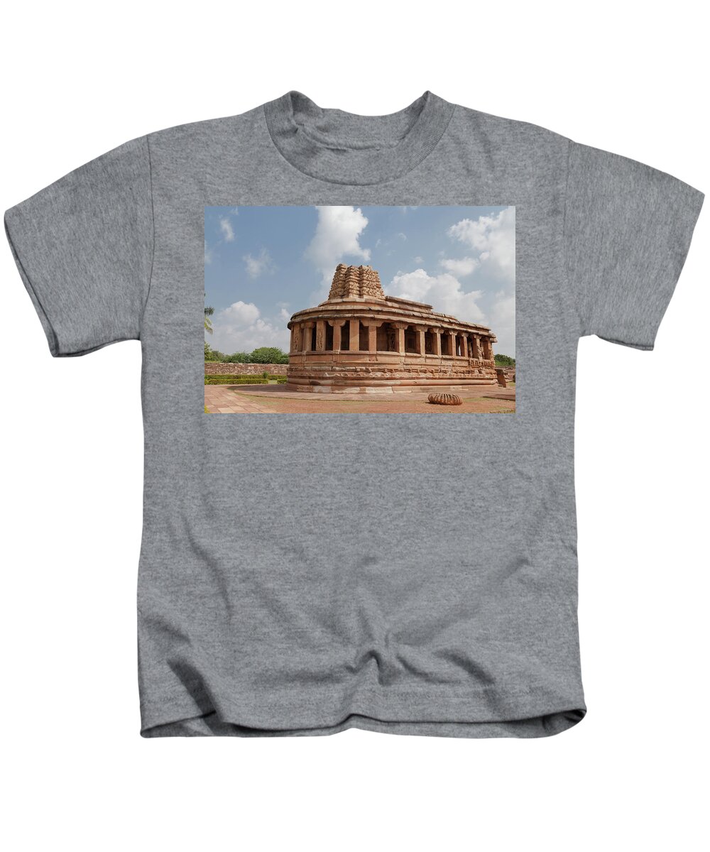 Aihole Kids T-Shirt featuring the photograph Aihole,Durga Temple by Maria Heyens