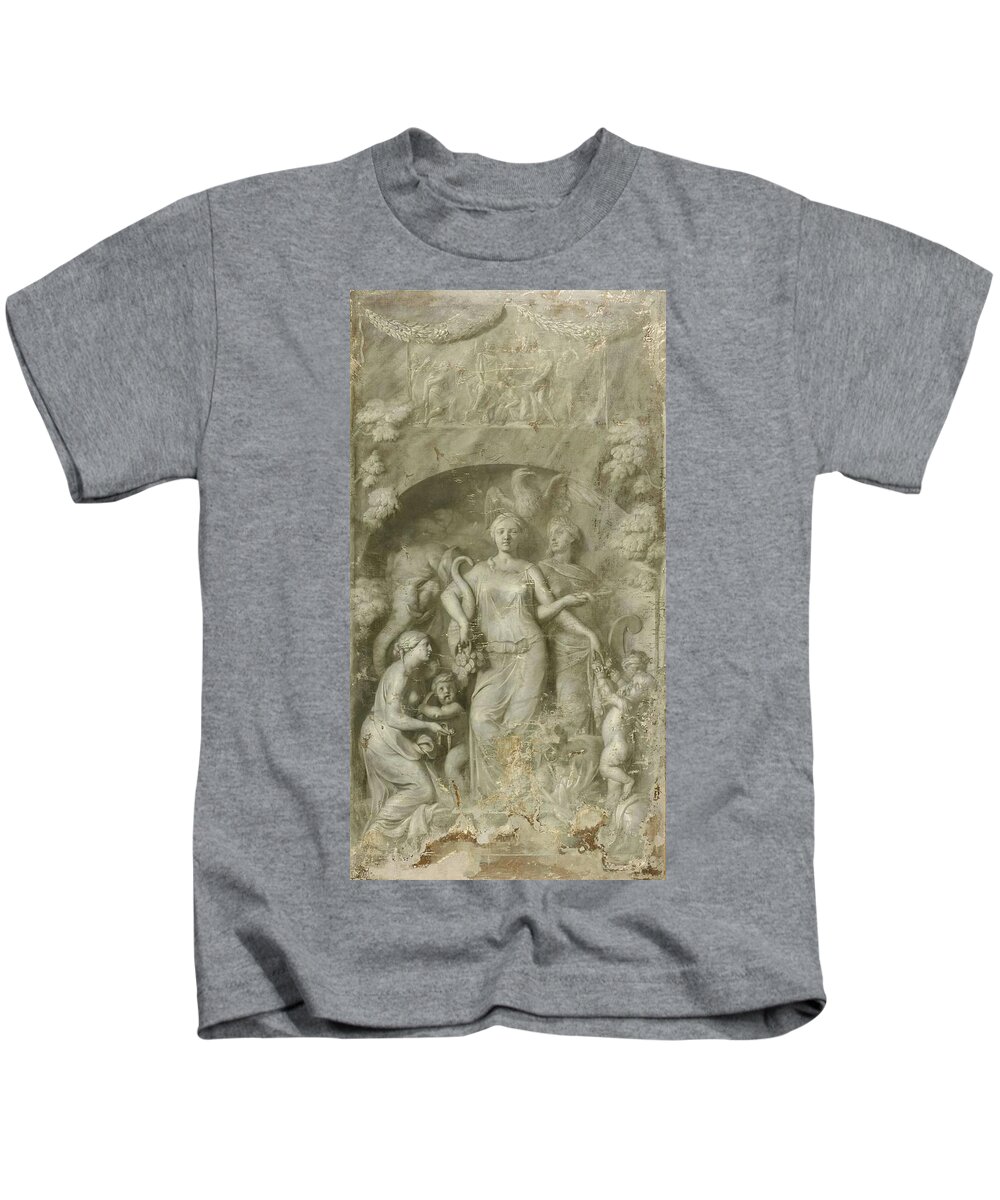 Canvas Kids T-Shirt featuring the painting Allegory of Charity. by Gerard de Lairesse