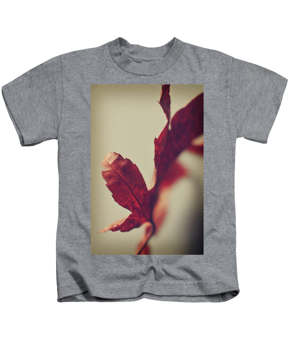 Red Leaf Kids T-Shirt featuring the photograph Anxious Nights by Michelle Wermuth