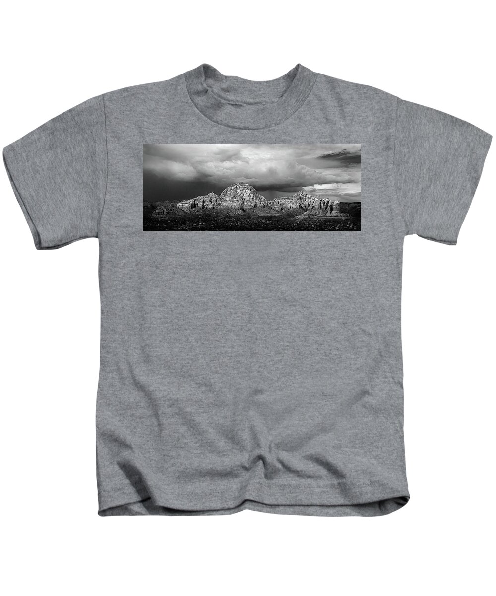 Black And White Kids T-Shirt featuring the photograph Approaching Storm 1301BW by Kenneth Johnson