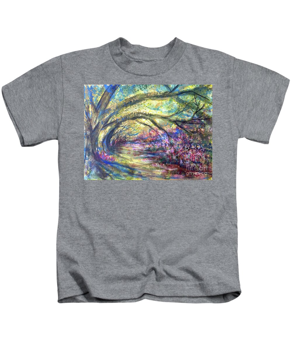 Landscape Kids T-Shirt featuring the painting Azalea Road by Francelle Theriot