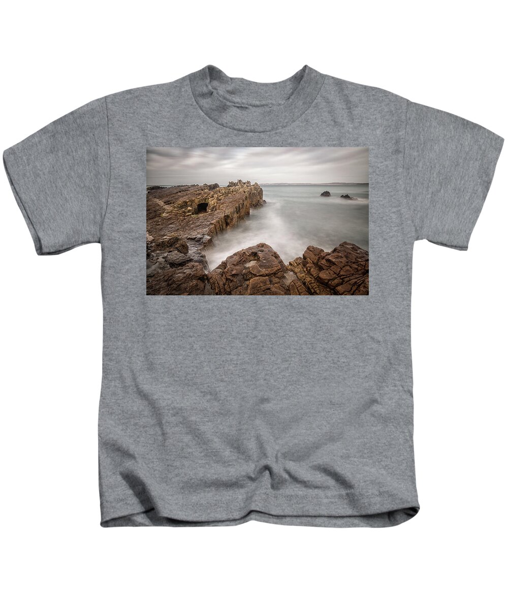 Pans Kids T-Shirt featuring the photograph Ballycastle - Pans Rock by Nigel R Bell