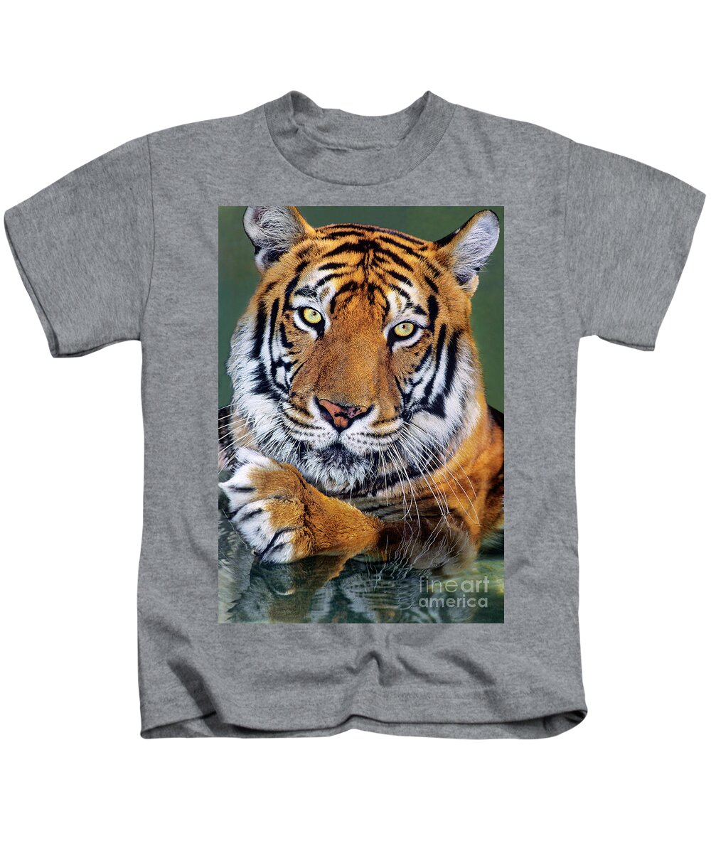Bengal Tiger Kids T-Shirt featuring the photograph Bengal Tiger Portrait Endangered Species Wildlife Rescue by Dave Welling