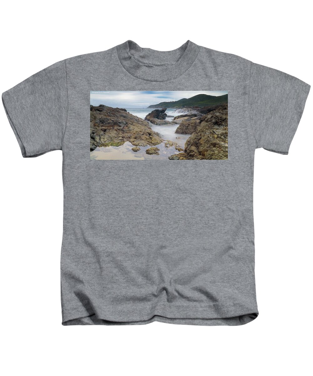 Burgess Beach Forster Kids T-Shirt featuring the digital art Burgess Beach Forster 827 by Kevin Chippindall