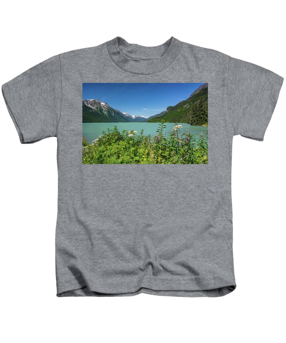 Alaska Kids T-Shirt featuring the photograph Chilkat Lake Alaska by Douglas Wielfaert