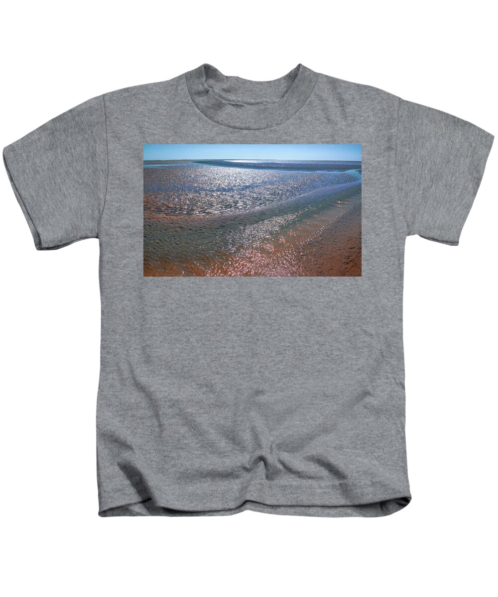 Wadden Sea Kids T-Shirt featuring the photograph Colours of the mudflat by Sun Travels